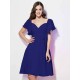 Gorgeous Sweetheart Short Sleeves Ruffles Short Chiffon Bridesmaid Dresses