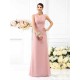 V-Neck Elegant Pleats Sleeveless Long Chiffon Bridesmaid Dresses