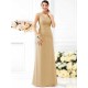 V-Neck Elegant Pleats Sleeveless Long Chiffon Bridesmaid Dresses