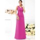V-Neck Elegant Pleats Sleeveless Long Chiffon Bridesmaid Dresses