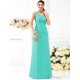 V-Neck Elegant Pleats Sleeveless Long Chiffon Bridesmaid Dresses