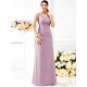 V-Neck Elegant Pleats Sleeveless Long Chiffon Bridesmaid Dresses