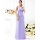 V-Neck Elegant Pleats Sleeveless Long Chiffon Bridesmaid Dresses