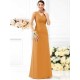 V-Neck Elegant Pleats Sleeveless Long Chiffon Bridesmaid Dresses