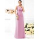 V-Neck Elegant Pleats Sleeveless Long Chiffon Bridesmaid Dresses