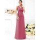 V-Neck Elegant Pleats Sleeveless Long Chiffon Bridesmaid Dresses