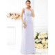 V-Neck Elegant Pleats Sleeveless Long Chiffon Bridesmaid Dresses