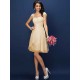 Charming Straps Pleats Sleeveless Short Chiffon Bridesmaid Dresses