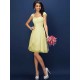Charming Straps Pleats Sleeveless Short Chiffon Bridesmaid Dresses