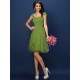 Charming Straps Pleats Sleeveless Short Chiffon Bridesmaid Dresses
