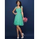 Charming Straps Pleats Sleeveless Short Chiffon Bridesmaid Dresses