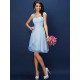 Charming Straps Pleats Sleeveless Short Chiffon Bridesmaid Dresses