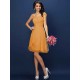 Charming Straps Pleats Sleeveless Short Chiffon Bridesmaid Dresses