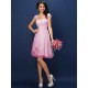 Charming Straps Pleats Sleeveless Short Chiffon Bridesmaid Dresses