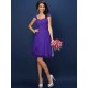 Charming Straps Pleats Sleeveless Short Chiffon Bridesmaid Dresses
