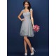 Charming Straps Pleats Sleeveless Short Chiffon Bridesmaid Dresses