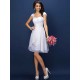 Charming Straps Pleats Sleeveless Short Chiffon Bridesmaid Dresses