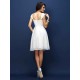 Charming Straps Pleats Sleeveless Short Chiffon Bridesmaid Dresses