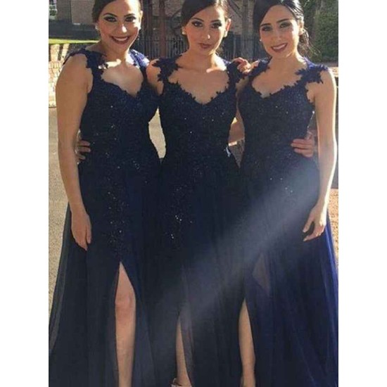Gorgeous Sweetheart Sleeveless Lace Chiffon Bridesmaid Dresses