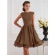 Charming High Neck Sleeveless Sash/Ribbon/Belt Short Chiffon Bridesmaid Dresses