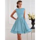 Charming High Neck Sleeveless Sash/Ribbon/Belt Short Chiffon Bridesmaid Dresses
