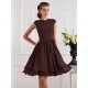 Charming High Neck Sleeveless Sash/Ribbon/Belt Short Chiffon Bridesmaid Dresses