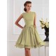 Charming High Neck Sleeveless Sash/Ribbon/Belt Short Chiffon Bridesmaid Dresses
