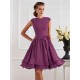 Charming High Neck Sleeveless Sash/Ribbon/Belt Short Chiffon Bridesmaid Dresses
