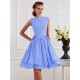 Charming High Neck Sleeveless Sash/Ribbon/Belt Short Chiffon Bridesmaid Dresses