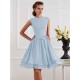 Charming High Neck Sleeveless Sash/Ribbon/Belt Short Chiffon Bridesmaid Dresses