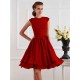 Charming High Neck Sleeveless Sash/Ribbon/Belt Short Chiffon Bridesmaid Dresses