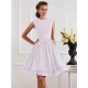 Charming High Neck Sleeveless Sash/Ribbon/Belt Short Chiffon Bridesmaid Dresses