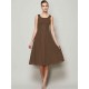 Charming Straps Sleeveless Pleats Short Chiffon Bridesmaid Dresses
