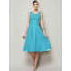 Charming Straps Sleeveless Pleats Short Chiffon Bridesmaid Dresses