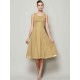 Charming Straps Sleeveless Pleats Short Chiffon Bridesmaid Dresses