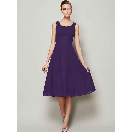 Charming Straps Sleeveless Pleats Short Chiffon Bridesmaid Dresses