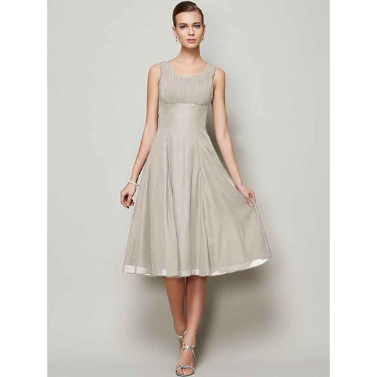 Charming Straps Sleeveless Pleats Short Chiffon Bridesmaid Dresses
