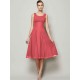 Charming Straps Sleeveless Pleats Short Chiffon Bridesmaid Dresses