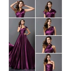 Charming Pleats Sleeveless Long Bridesmaid Dresses