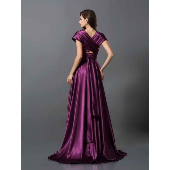 Charming Pleats Sleeveless Long Bridesmaid Dresses
