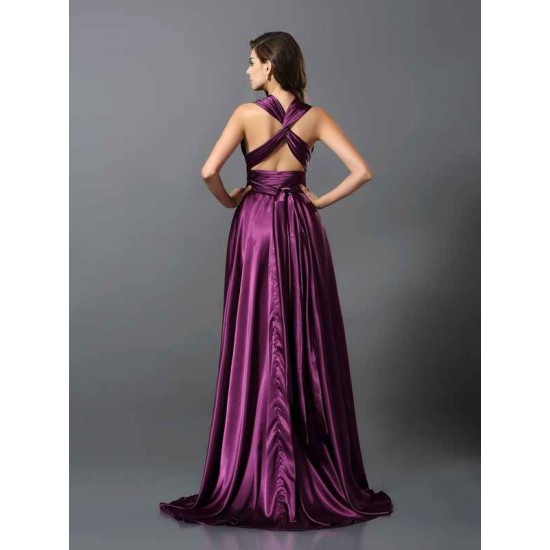 Charming Pleats Sleeveless Long Bridesmaid Dresses
