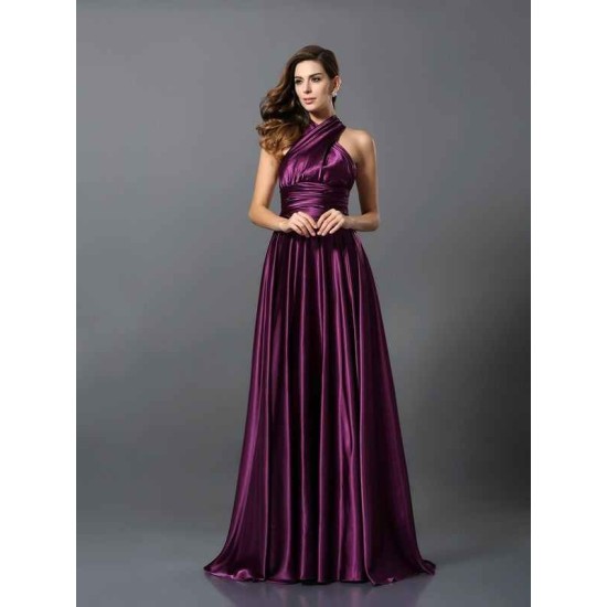 Charming Pleats Sleeveless Long Bridesmaid Dresses