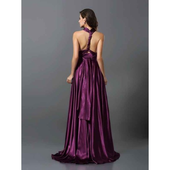 Charming Pleats Sleeveless Long Bridesmaid Dresses