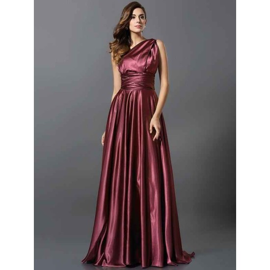 Charming Pleats Sleeveless Long Bridesmaid Dresses