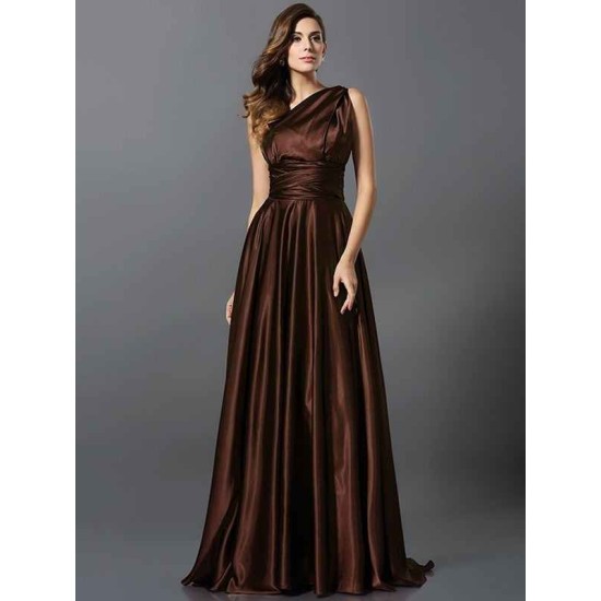 Charming Pleats Sleeveless Long Bridesmaid Dresses