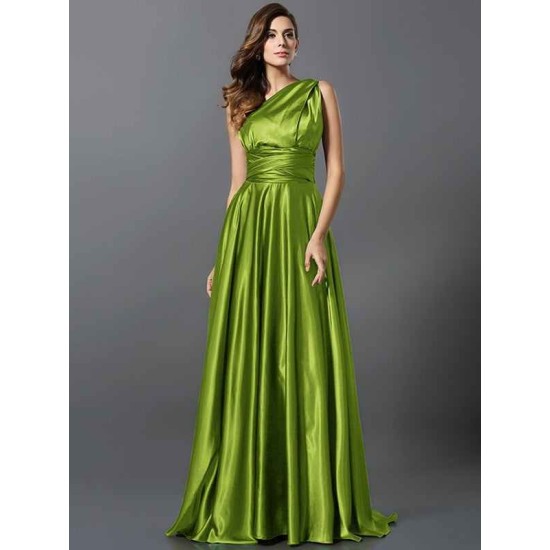 Charming Pleats Sleeveless Long Bridesmaid Dresses