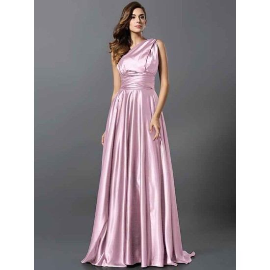 Charming Pleats Sleeveless Long Bridesmaid Dresses