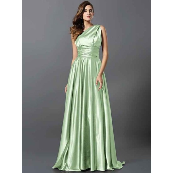 Charming Pleats Sleeveless Long Bridesmaid Dresses