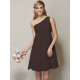 Classy Sleeveless One Shoulders Sash/Ribbon/Belt Short Chiffon Bridesmaid Dresses