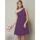 Classy Sleeveless One Shoulders Sash/Ribbon/Belt Short Chiffon Bridesmaid Dresses